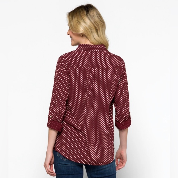 SOLD - NWOT Kylie Classic Half Button Down Top **DO NOT BUY** - Picture 2 of 5